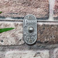 Vintage door push button finished in satin chrome