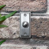 Satin Chrome Bell push ideal for brick wall Satin Chrome Bell push ideal for brick wall