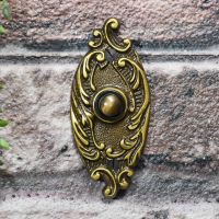 Ornate oval door bell Antique Brass Finish