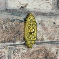 "Adie Amus" Polished Brass Antique Gothic Bell Push  "Adie Amus" Polished Brass Antique Gothic Bell Push