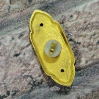 "Adie Amus" Polished Brass Antique Gothic Bell Push  "Adie Amus" Polished Brass Antique Gothic Bell Push