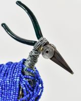 Close up of intricate detail on scrap metal art sculpture