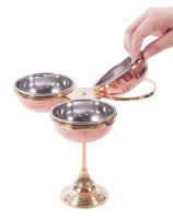 Brass Stand With Copper And Steel Bowls