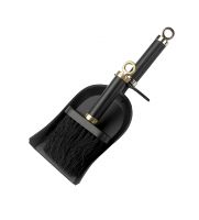 Brass and Black Iron Shovel and Brush