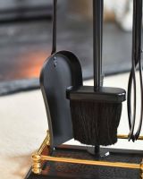 Close-Up of Fireside Tools for Brass & Black Powder Coated Traditional Companion Set 64cm