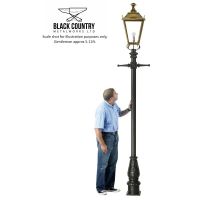 Scale Shot of the 3.25m Antique Brass Dorchester Lamp Post & Lantern Set