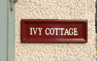 Red Rectangular House Name Signs