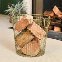 Brass Plated Wire Log Basket in situ by the Fire Place Brass Plated Wire Log Basket in situ by the Fire Place