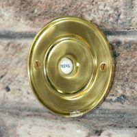 Brass Round Bell Push With Ceramic Press