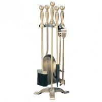 Traditional Four Tool Companion Set in Antique Brass 55cm