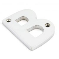 Bright Chrome 3 Inch Letter B Screw Fix Letter Bright Chrome 3 Inch Letter B Screw Fix Letter