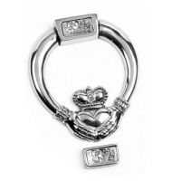 Bright Chrome Heart and Hand Design Door Knocker