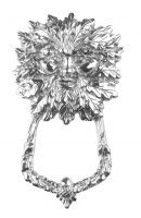 Bright Chrome Green Man Door Knocker