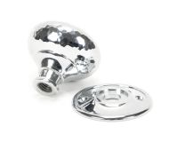 Bright Chrome Hammered Mortice & Rim Doorknob Set Rose