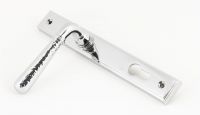 Bright Chrome Hammered Slimline Lever Door Handle Side View Bright Chrome Hammered Slimline Lever Door Handle Side View