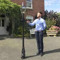 Harrogate Bright Chrome Lamp Post 2.25m