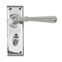"Emerson" Bright Chrome Lever Door Handles With Bathroom Lock