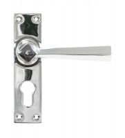 Bright Chrome Lever Euro Door Handle Front