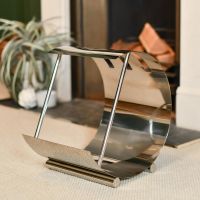 Bright Chrome Moon Log Holder in Situ