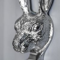 Close-Up of Bright Chrome Rabbit Head