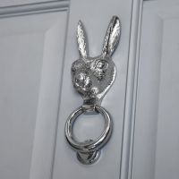 Bright Chrome Rabbit Door Knocker 
