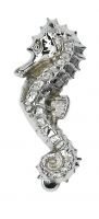 Bright Chrome Sea Horse Door Knocker