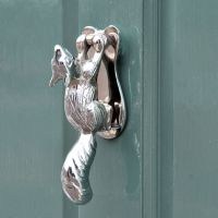 Bright Chrome Squirrel Door Knocker
