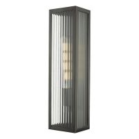 Contemporary Reeded Glass Wall Light Finished in a Rubbed Glass Contemporary Reeded Glass Wall Light Finished in a Rubbed Glass