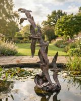 Bronze Seagull Flock Cast Aluminium Sculpture ai illustration