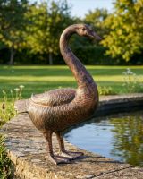 Bronze standing swan garden sculpture Digitlal Illustration