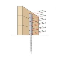 Brown Heavy Duty Railway Sleeper Straight Spikes - Inline Timber Raised Bed Anchors Technical Drawing
