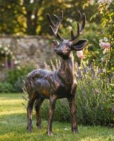 Brushed Bronze "Brutus" Standing Buck Sculpture digital digital illustration