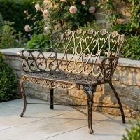 Brushed Gold "Chorley" Daisy Bench Digital Illustration Brushed Gold "Chorley" Daisy Bench Digital Illustration