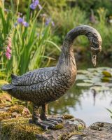 Brushed Gold Goose Sculpture ai illustration