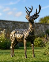 Brushed Gold "Optine" Standing Buck Sculpture - 63cm Digital Illustration Brushed Gold "Optine" Standing Buck Sculpture - 63cm Digital Illustration