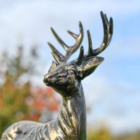 Brushed Gold "Optine" Standing Buck Sculpture head