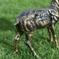 Brushed Gold "Optine" Standing Buck Sculpture hips