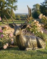 Brushed Gold "Tranquil Glen" Lying Stag Sculpture Brushed Gold "Tranquil Glen" Lying Stag Sculpture