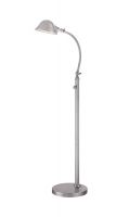 "Thornturl Park" Brushed Nickel Adjustable Curved Neck Floor Lamp 