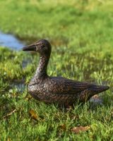 Bronze Sitting Duck Statue Side View