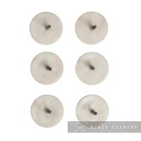 White Round Nylon Nail in Toilet Seat Buffers - Pack of 6