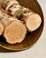 Close-Up of Buckley Log Basket or Log Holder with Logs