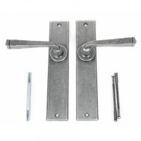 Large Pewter LEver Handles With Fixings And Spindles