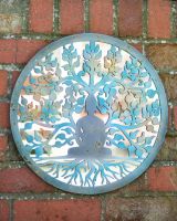 Buddha and the tree of life mirrored garden wall art