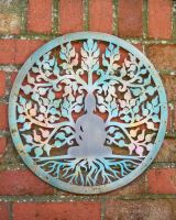 Buddha and tree garden wall art