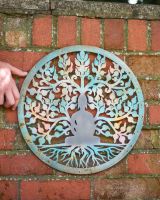 Buddha and tree wall art scale