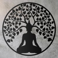 "Buddha Tree" Wall Art on a Rustic Wall