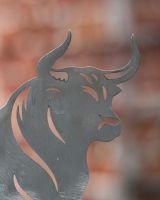 Bull Artistic Plant Pot Spike - Set of Two close up of head