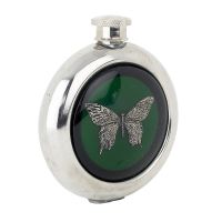 Whiskey Flask With a Butterfly Design