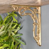 Ornate “Victorian Amalina” Scroll Bracket in a Polished Brass Finish